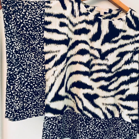 Michael Kors chiffon zebra print poncho top sz S/M - Picture 2 of 6